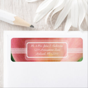 Calla Lily Retrun Address Label White Font