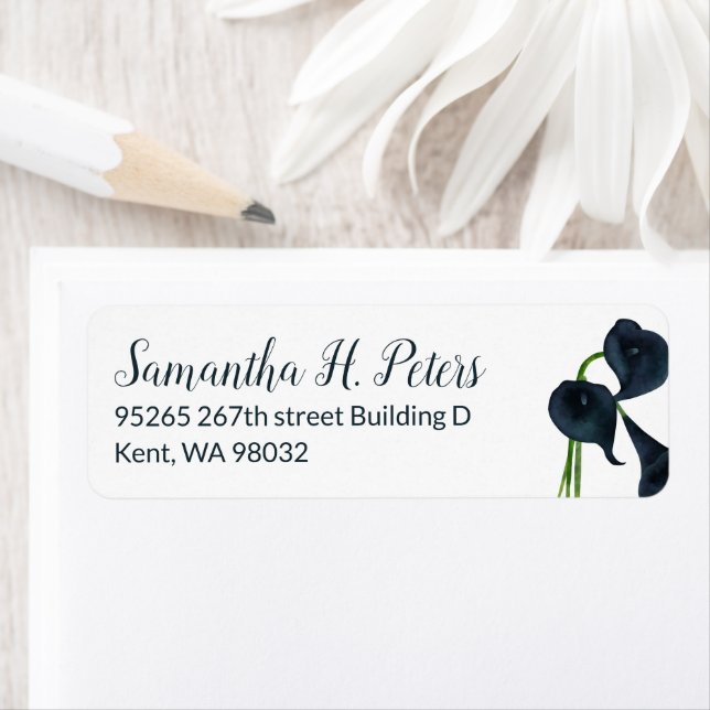 Calla Lily Return Address Label Sheet (Insitu)