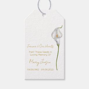 Calla Lily Seed Packet Memorial Funeral Gift Tags
