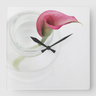 Calla Lily Square Wall Clock