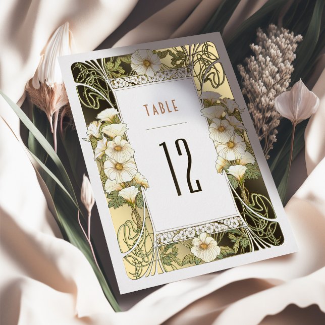 Calla Lily Table Numbers Art Nouveau Mucha (Creator Uploaded)