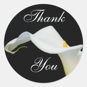 Calla Lily Thank You Sticker/Seal Classic Round Sticker
