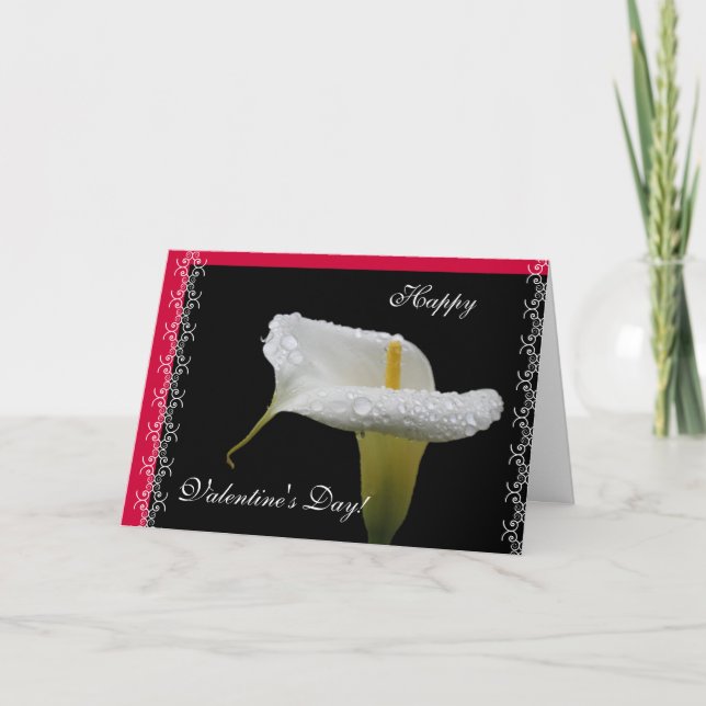 calla lily-Valentine's day Holiday Card (Front)