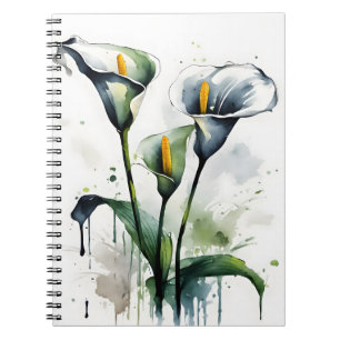 Calla Lily - Watercolor flowers Notebook