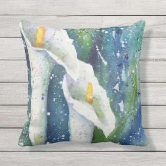 Calla Lily watercolor throw pillow