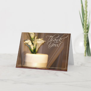 Calla Lily & Wedding Cake - thanks! Thank You Card