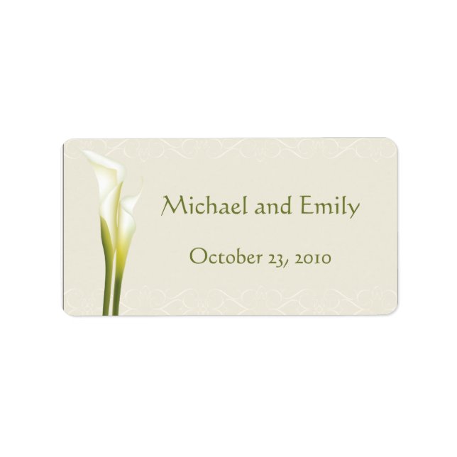 Calla Lily Wedding Favour Labels (Front)
