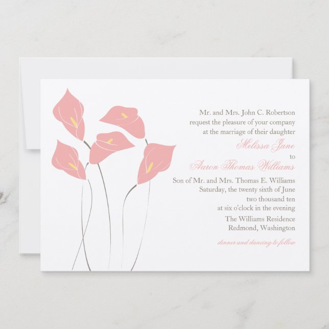Calla Lily Wedding Invitation (Front)
