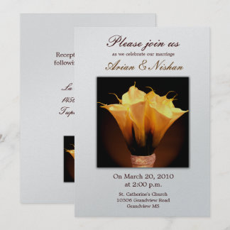 Calla lily wedding invitation