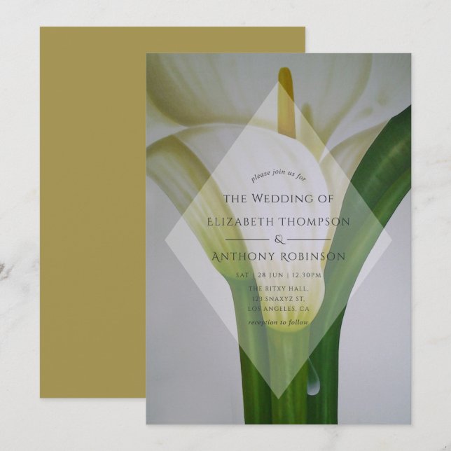 Calla Lily Wedding Invitation (Front/Back)