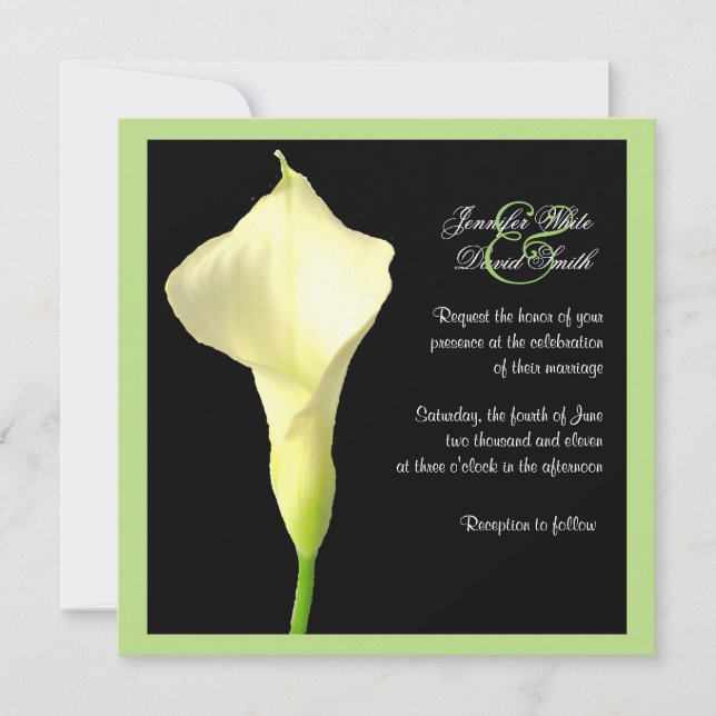 Calla Lily Wedding Invitation (Front)
