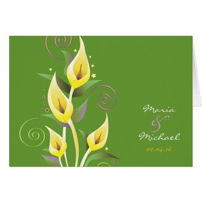 Calla Lily Wedding Invitation Thank You Card (Front Horizontal)
