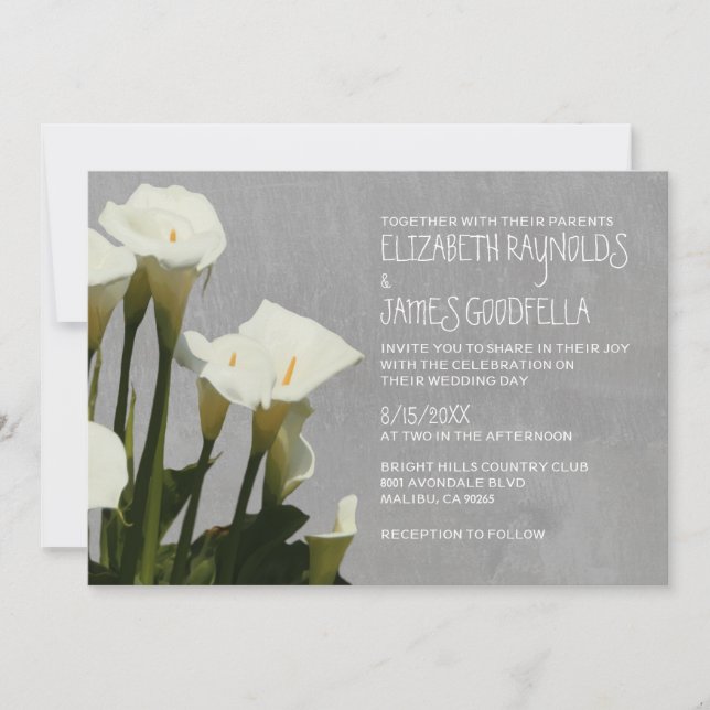 Calla Lily Wedding Invitations (Front)