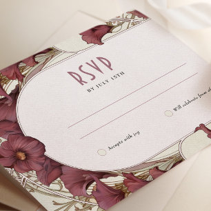 Calla Lily Wedding RSVP Insert Art Nouveau Mucha Invitation