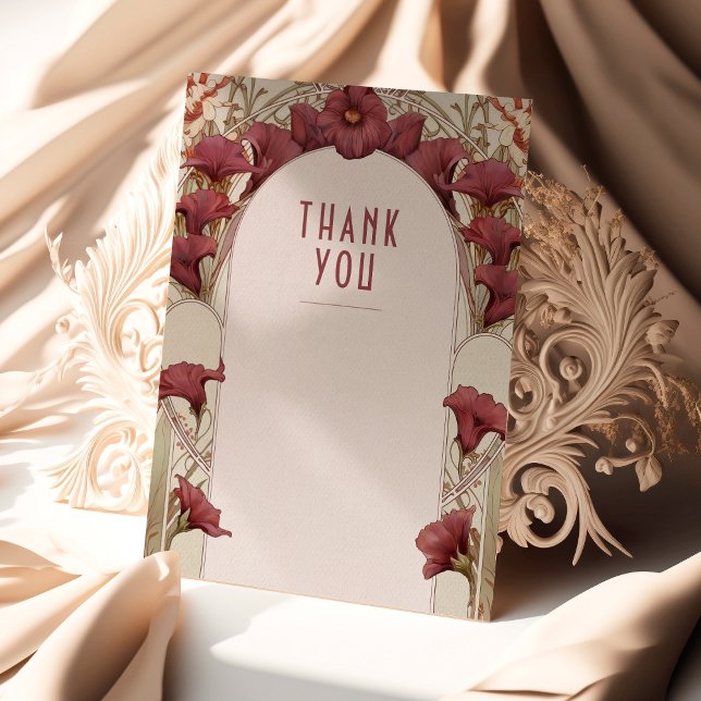 Calla Lily Wedding Thank You Card Art Nouveau (Creator Uploaded)