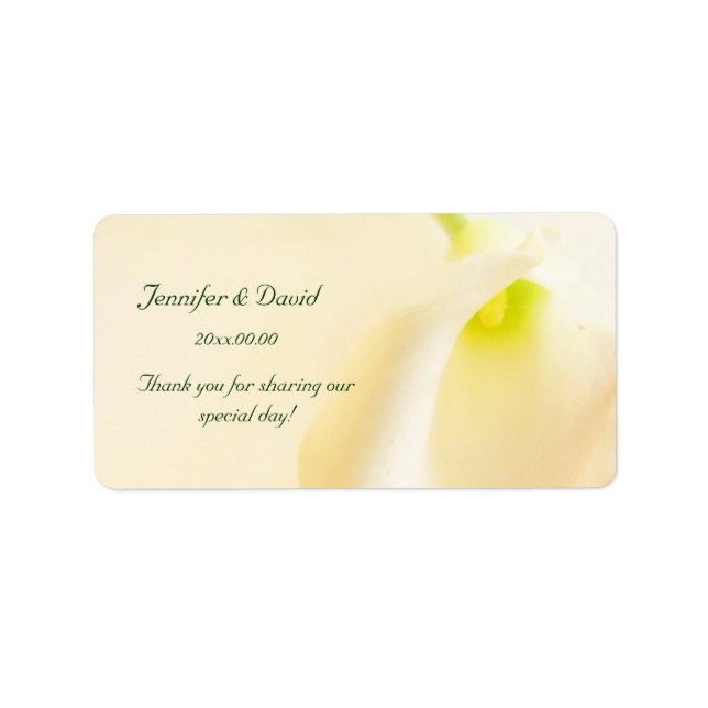 Calla Lily Wedding Thank You Label (Front)
