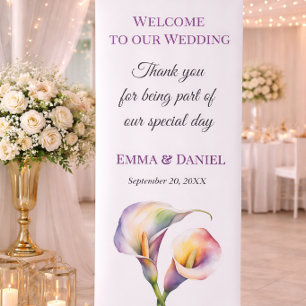 Calla Lily Wedding Welcome Elegant Sign