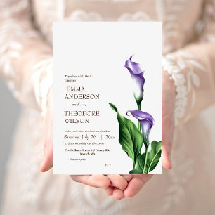 Calla Minimalist Modern Beautiful Floral Wedding Invitation