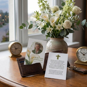 Calla Walletsize Funeral Prayer Keepsake Card