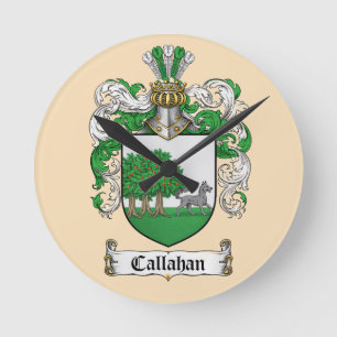 Callahan Coat of Arms Round Clock (