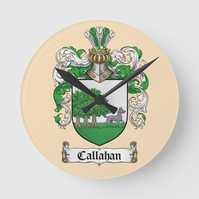 Callahan Coat of Arms Round Clock ( (Front)