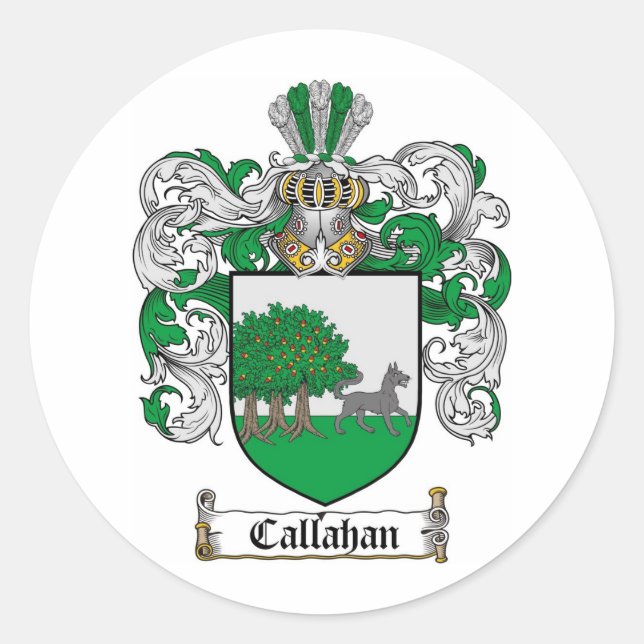 CALLAHAN FAMILY CREST -  CALLAHAN COAT OF ARMS CLASSIC ROUND STICKER (Front)