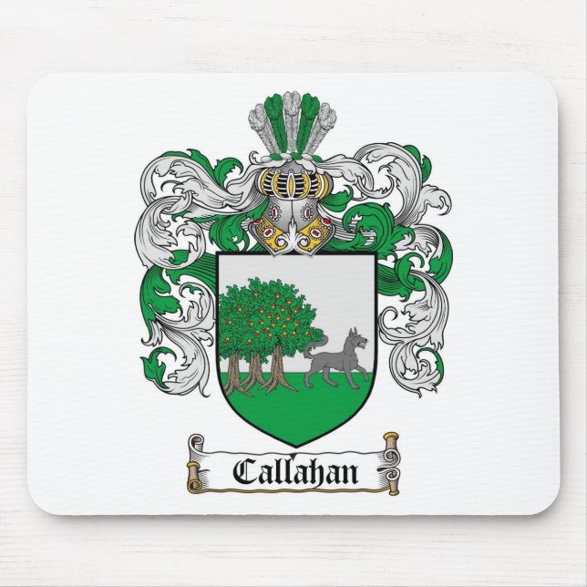 CALLAHAN FAMILY CREST -  CALLAHAN COAT OF ARMS MOUSE MAT (Front)