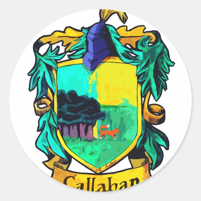 Callahan Family Crest (cutout) Classic Round Sticker (Front)