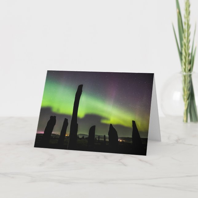 Callanish Standing stones and aurora Card (Front)