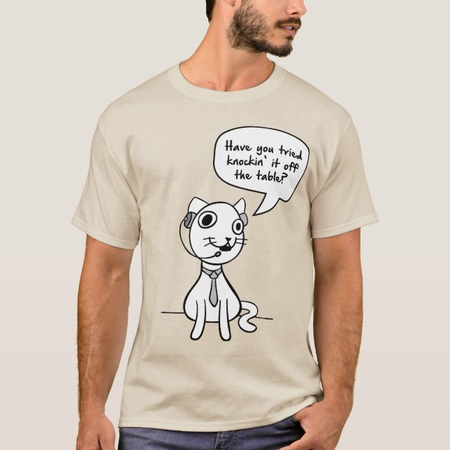 Callcenter cat T-Shirt (Front)