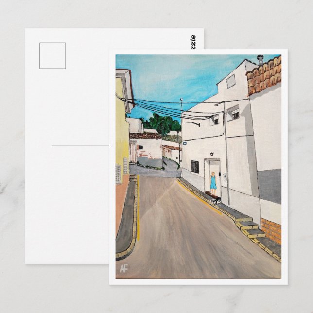 Calle Cabanilles Painting by Alfred Fox Postcard (Front/Back)