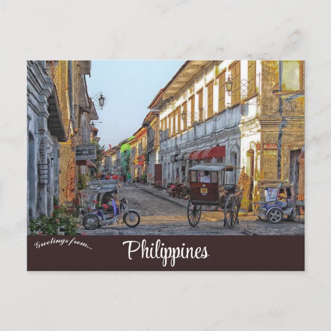 Calle Crisologo Vigan Philippines Postcard (Front)