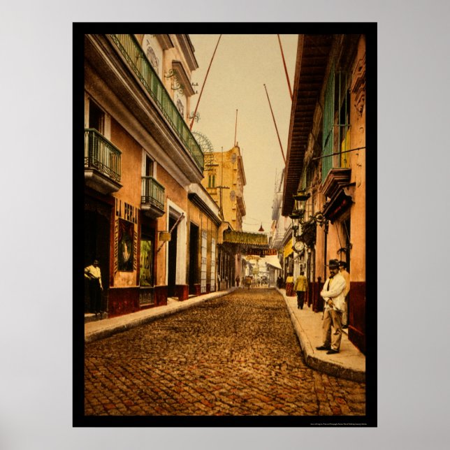 Calle de Habana in Havana, Cuba 1900 Poster (Front)