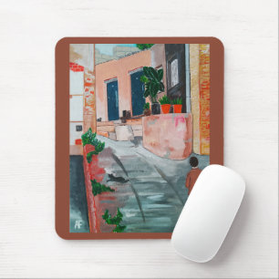 Calle Del San Miguel Painting by Alfred Fox Mouse Mat