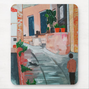 Calle Del San Miguel Painting by Alfred Fox Mouse Mat