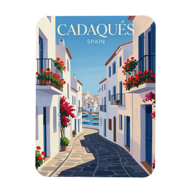 Calle Santa María Spain Magnet (Vertical)