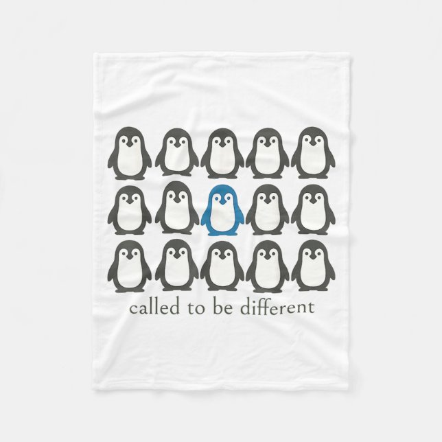 Called To Be Different Christian Penguin Faith Ins Fleece Blanket (Front)