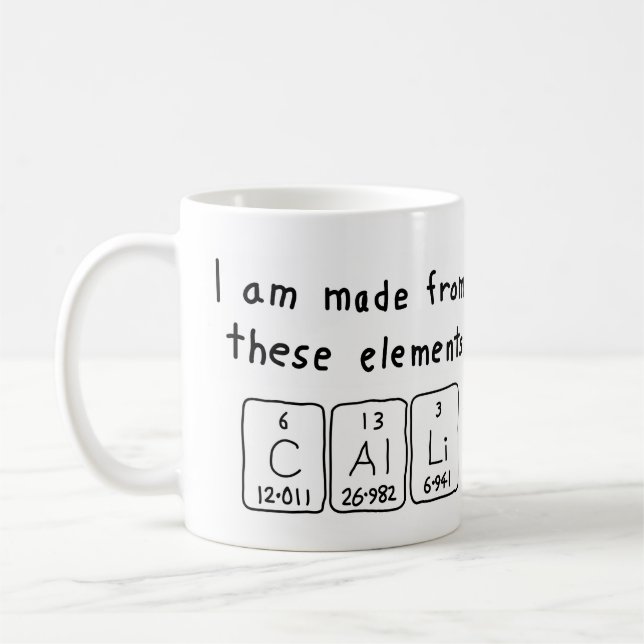 Calli periodic table name mug (Left)