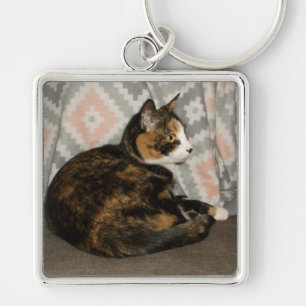 Callie Cat on Sofa Key Ring