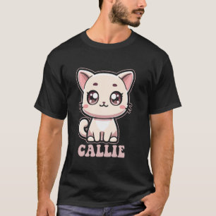 Callie Cute Kitty Cat Design for Girls Name Callie T-Shirt