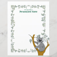 Callie Koala White Ivy Unlined Paper Sheet