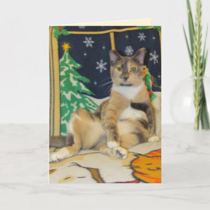 Callie Muffin's Comfy Christmas - Funny Cat Holiday Card