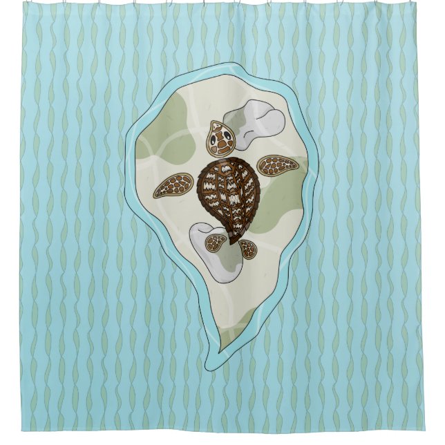 Callie the Sea Turtle Shower Curtain (Front)