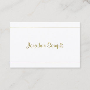 Calligraphed Design Gold Script Glamourous Trendy Business Card