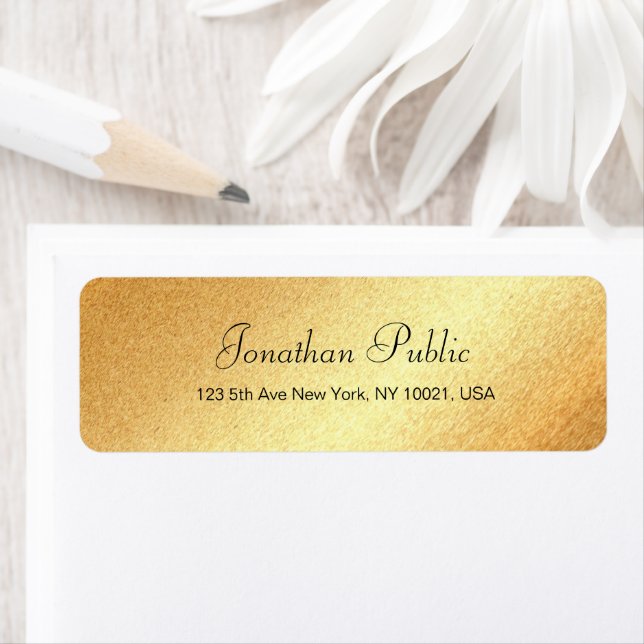 Calligraphed Faux Gold Elegant Modern Hand Script (Insitu)