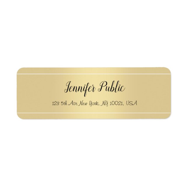 Calligraphed Script Gold Template Return Address (Front)