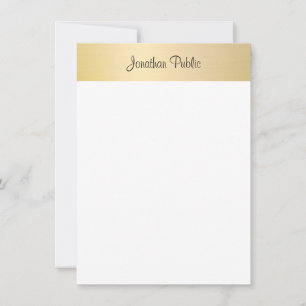 Calligraphed Script Modern Creative Gold Look Card