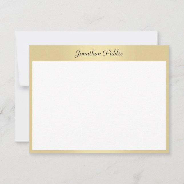 Calligraphed Script Name Elegant Gold Template (Front)