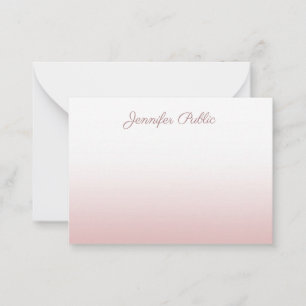 Calligraphed Script Name Rose Gold Elegant Card