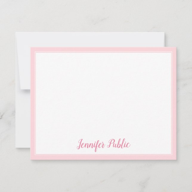 Calligraphed Script Pink Border Elegant Template (Front)